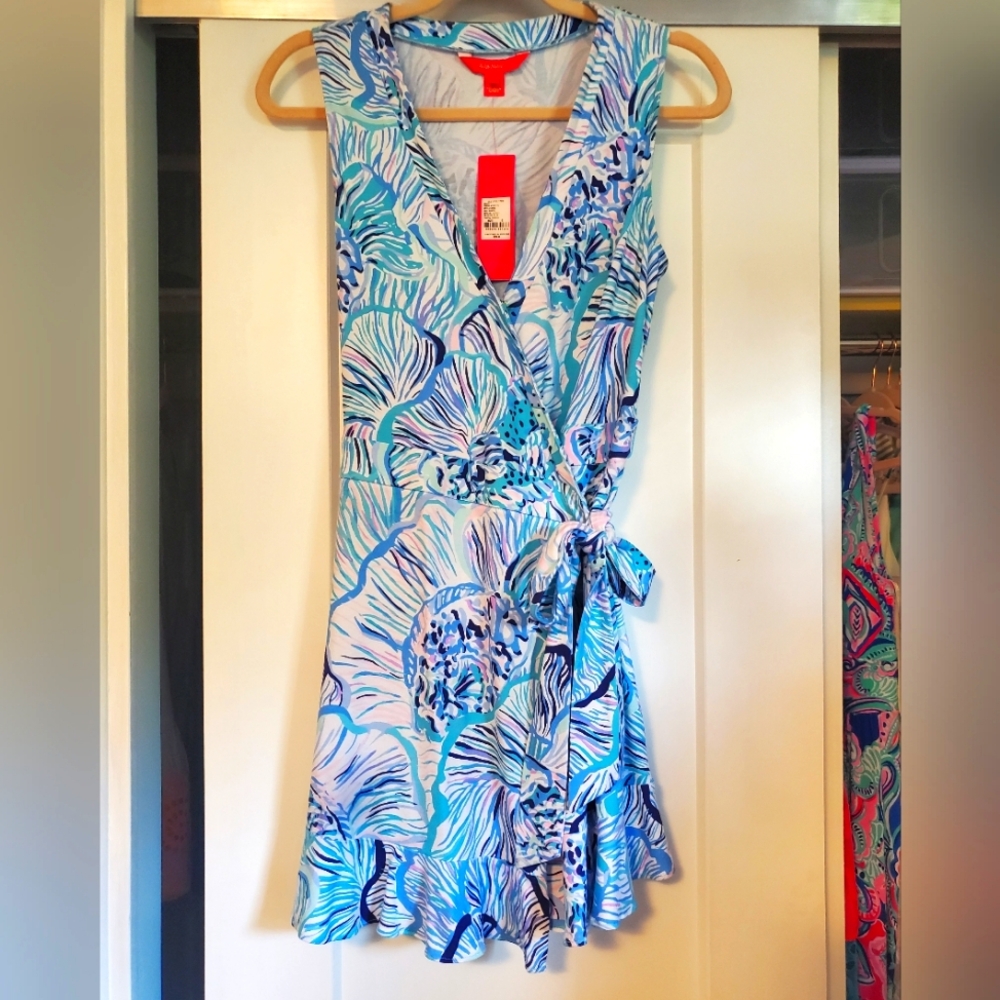 Lilly Pulitzer Rilla Sleeveless Romper Burmuda Blue Fishful Thinking Size Small